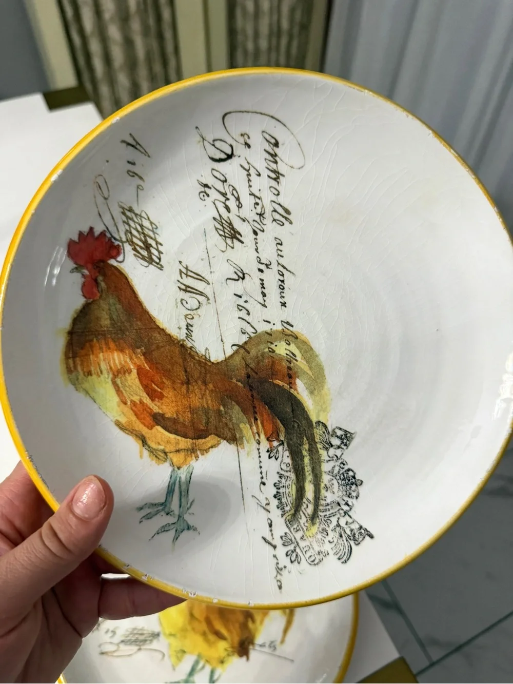 Williams-Sonoma Large Rooster Script Pasta Serving Bowls